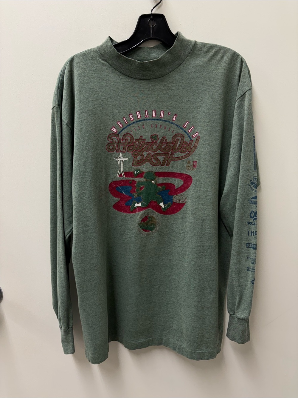Vintage St. Patty’s Day Dash Green Long Sleeve Graphic Tee